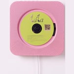 LAY Portable CD Player, Wall Mountable Bluetooth Built-In Hifi Speakers, Home Audio with Remote Control FM Radio USB MP3 3.5Mm Headphone Jack AUX Input/Output,Pink
