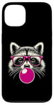 iPhone 13 Raccoon in Pink Glasses Bubble Men Women Kids Funny Raccoon Case