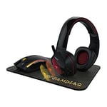 GAMDIAS Kit Gaming Gaming Jeu - Rat ón óptico zeus E2 32000 dpi - Auriculaire Con Micro Hero E1 7 Couleurs - Alfombrilla NYX E1