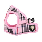 Puppia Junior - Harnais Petit Chien à Carreaux - Gilet Souple - Convient également aux Chiots - Harnais Anti Traction pour Chien, Rose, XL