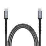 Fixed Armor USB-C till USB-C PD Kabel 240W med Förstärkta Ändar - 1.2m - Grå