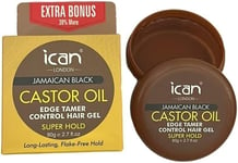 ican London Jamaican Black Castor Oil Edge Control Hair Gel Super Hold 80g