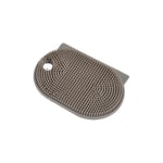 Homéa, Brosse Plate Multifonction Silicone 12 x 8 cm Taupe