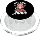 Just a Girl Who Loves Anime Merch Afro-Américain Afro PopSockets PopGrip pour MagSafe