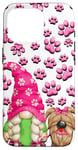 Coque pour iPhone 16 Pro Pink Dog Paw Pattern For Women Girls Dog Lover And Dog Mom