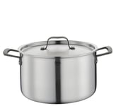 Spring Gourmet Casserole multicouche avec couvercle en acier inoxydable, passe au four, avec graduation intérieure, Ø 24 cm, hauteur 14 cm, 6,5 l, noire