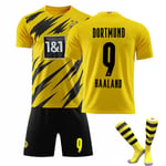 Den nya Fotbollströja för barn Fotbollströja Hemma Borta Träningströja 2122 Dortmund Home Kit Haaland 9 Dortmund Home Kit Haaland 9 Kids 28 (150-160)