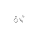 James Moore TH G51156 Silver Double Circle CZ Stud Earrings Jewellery