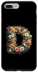 Coque pour iPhone 7 Plus/8 Plus Lettre initiale de l'alphabet D dans un style d'art floral