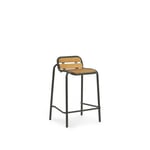 Normann Copenhagen - Vig Barstool Robinia 65 cm - Dark Green - Barstolar utomhus - Simon Legald - Grön - Metall/Trä