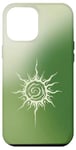 Coque pour iPhone 12 Pro Max Esthétique Vert Aura Soleil Étoiles Célestes Planète Astrologie