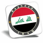 Awesome Fridge Magnet - Iraq Baghdad Flag Travel Stamp Cool Gift #5620