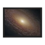 Artery8 Hubble Space Telescope Image Spiral Galaxy NGC 2841 Blue Pink Emission Nebula Starbirth Region And A Majestic Disk Of Stars And Dust Lanes Artwork Framed Wall Art Print 18X24 Inch