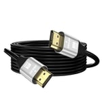 4K Cable Hdmi 5M,Cable Hdmi 2.0 Haute Vitesse 4K@60Hz 2K@120Hz,Connecteur Plaque Or 3D Arc Hdcp 2.2 Et 2.3 Pour Hdtv/Blu Ray Lecture/Projecteurs/Ordinateurs Portables /Ps4/Ps5(Argente)