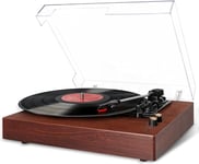 VIFLYKOO Record Player, Bluetooth Turntable, Record Player with 2 Stereo Speakers, Wireless 3-Speed 33/45/78RPM, Support Headphone Jack/USB/AUX-IN/RCA-Out