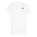 Nike Sportswear Mens Club T Shirt White Cotton - Size Medium