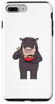 Coque pour iPhone 7 Plus/8 Plus Hippopotame mangeant des nouilles Ramen Animaux sauvages