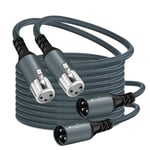 Cable Audio Xlr Mâle Vers Femelle 0,3M Lot De 2, Tressé Équilibré Câble De Microphone Xlr 3 Broches 2 Pièces (Profesionnel/Hifi)