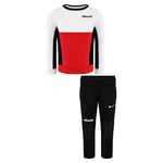 Nike Childrens Unisex Air Long Sleeve Pullover Stretch Waist Black Red Kids Tracksuit DC8639 010 - Multicolour Cotton - Size 3-4Y