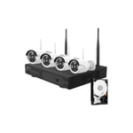 Kit vid?osurveillance WiFi 4 cam?ras IP et disque dur