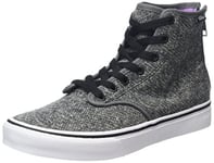 Vans Femme Camden Hi Zip Sneakers Hautes, Gris (Tweed Black), 34.5 EU