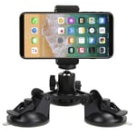 Yoogeer 3-Cup Triple Suction Mount for Car/Window/Boat/Vehicle/Glass for GoPro Sony DJI OSMO Action Camera DSLR Video Camcorder/Any Andriod iOS Cell Phone/iPhone 11 PEO Max XR XS Max X 8 7 6 Plus