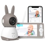 ieGeek 2K Wifi Baby Monitor with Camera and Night Vision,Phone App & 5" Screen Control,Smart Video Baby Monitor Camera, Automatic tracking,PTZ,Crying Detection,Temp and Humidity Sensor,Baby Gift (X)