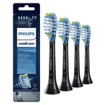 4-Pack Genuine Philips C3 Premium Plaque Control Brush Heads, Black