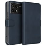 Avizar Case for Xiaomi Poco F6 Pro Vintage Clap Wallet, Dark Blue