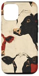 Coque pour iPhone 12/12 Pro Décoration rustique de vache de ferme – Silhouette de ranch occidental