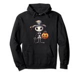 Vintage Halloween Skeleton Jack Funny Pullover Hoodie