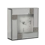 DRW Horloge de Bureau carrée en Miroir 14 x 14 x 4,5 cm