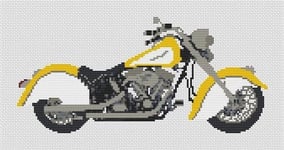 Indian Chief 1999 Motorcycle Cross stitch Kit - YELLOW WHITE