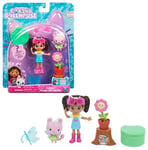 Gabby et la Maison Magique - Gabby Dollhouse - 2 FIGURINES ET ACCESSOIRES - Coffret Jardin Enchanté - Gabby, 1 Figurine Chat Et Accessoires - Dessin Animé Jouet Gabby Chat - Jouet Enfant 3 Ans et +