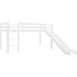 Lit mezzanine d'enfants toboggan et échelle bois pin 97x208 cm