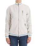 JOHN GALLIANO White Mock Zip Cardigan Jacket Sweatshirt Sweater M/ US 8