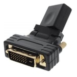 HDMI til DVI 180° vinkel adapter - Guldbelagt