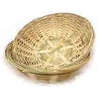 Darthome Ltd Sets Of Oval Round Woven Bamboo Fruit Snacks Bread Small Wicker Storage Gift Baskets 20cm (Round, 2)