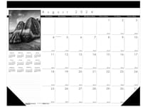 House of Doolittle 2024-2025 Monthly Desk Pad Calendar, Academic, Black On White, 22 x 17 Inches, August to August (HOD1225-25)