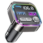 GizmoVine Bluetooth Car Adapter, Radio Receiver Audio FM Transmitter, Wireless Hands Free Phone Digital Kit, USB C QC PD 36W Fast Charger for 12V/24V Cigarette Lighter, U Disk MP3 Music Player Device