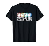 Fast Track Mom Racing Hearts Retro Track And Field Mom T-Shirt