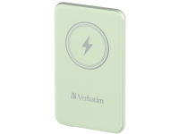 Verbatim Charge 'n' Go - Trådlös powerbank - magnetfäste - Li-pol - 5000 mAh - 20 Watt - 2.4 A - Apple Fast Charge, PD 3.0, Apple 2.4A, BC1.2, Quick Charge 3.0 (24 pin USB-C) - grön
