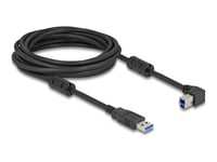 Delock - Usb-Kabel - Usb-Type A (Hann) Til Usb Type B (Hann) Venstre-Vinklet - Usb 3.0 - 5 M - Up To 5 Gbps Data Transfer Rate, Gullbelagte Kontakter - Svart