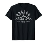 Oregon The Beaver State Est. 1859 Vintage Mountains Gift T-Shirt