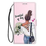 ChoosEU Coque pour Samsung Galaxy A34 5G Housse Cuir avec Protection Etui Portefeuille Antichoc Magnétique Étui à Rabat et Folio Support élégant Motif pour Filles Femmes Galaxy A34 5G - Fille