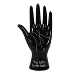 Black Ceramic Palmistry Hand Ornament Gothic Gift Ring Holder (Code FT_53830)