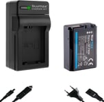 Batterie de rechange pour Sony NP-FW50 [1080 mAh] + chargeur pour Alpha 7 7II 7R 7S II 55 5000 6300 6500 / NEX-6 NEX-7 NEX-F3 / DSC RX10 IV // ZV-E10