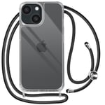 Avizar Strap Case for iPhone 15, Hard Bumper, Corda Series, Transparent