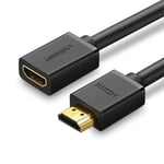 Ugreen HDMI (hona) till HDMI (hane) förlängningskabel, 19-stift, 1,4v, 4K, 60Hz, 30AWG, 2m - Svart