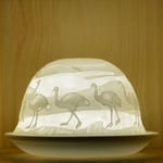 Nordic Lights Stencil Ostrich Bone Porcelain Candle Shade Tea Light Holder Gift